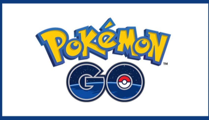 Pokemon go logo on a blue background.