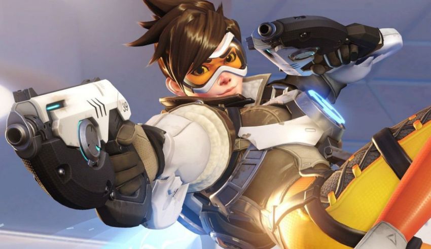An overwatch character holding a gun.