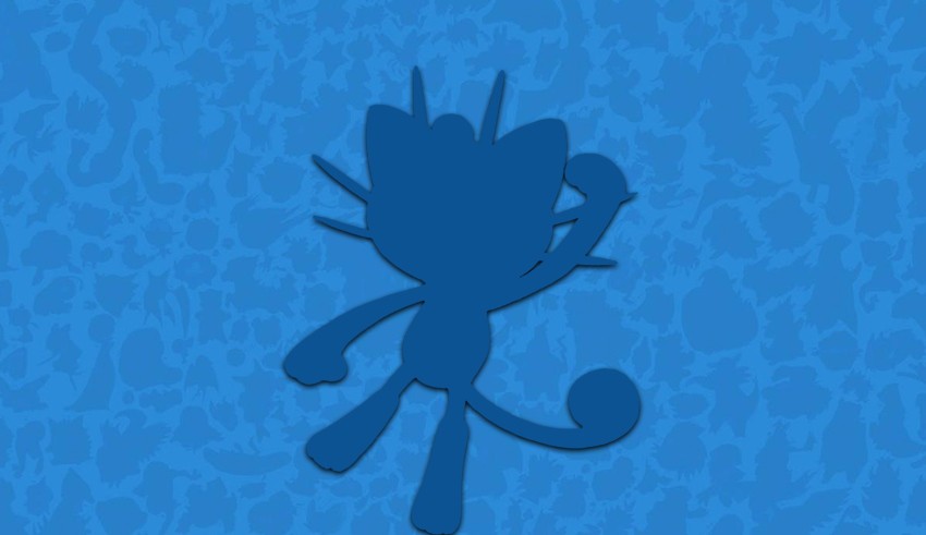 A silhouette of a cat on a blue background.