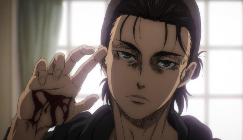 An anime character with blood on his hands.