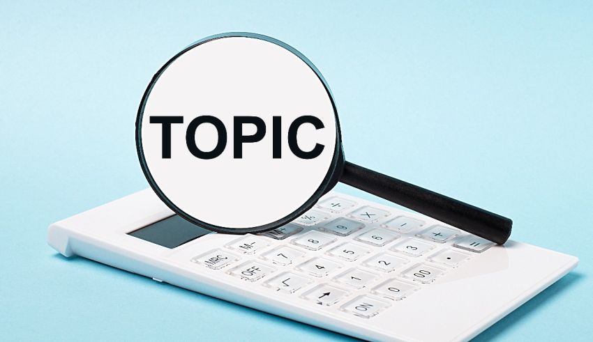 A magnifying glass with the word topic on it.