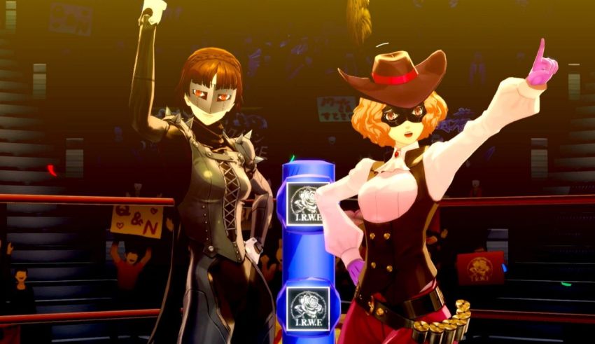 Two women in a wrestling ring.