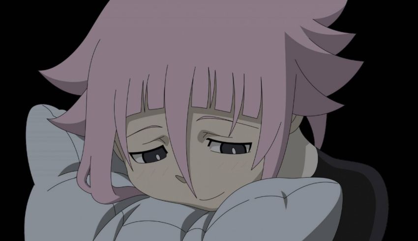 An anime character with pink hair and pink hair.