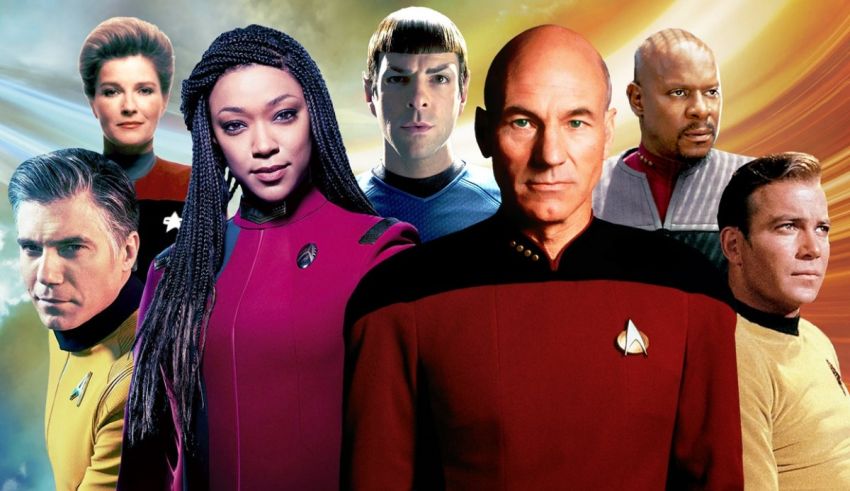 A group of people in star trek uniforms.