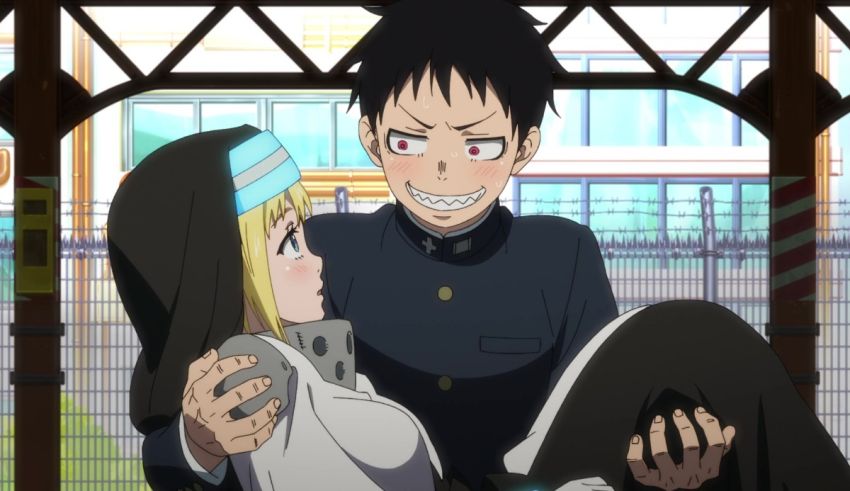 A couple of anime characters hugging each other.