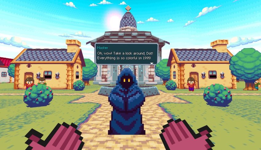 A pixelated image of a house in a pixelated world.