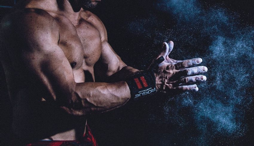 A man with no shirt.