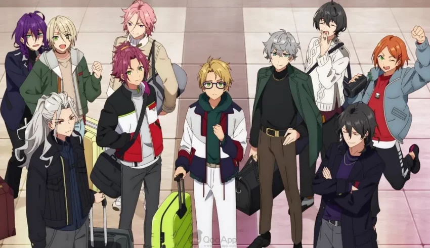 A group of anime characters standing next to each other.